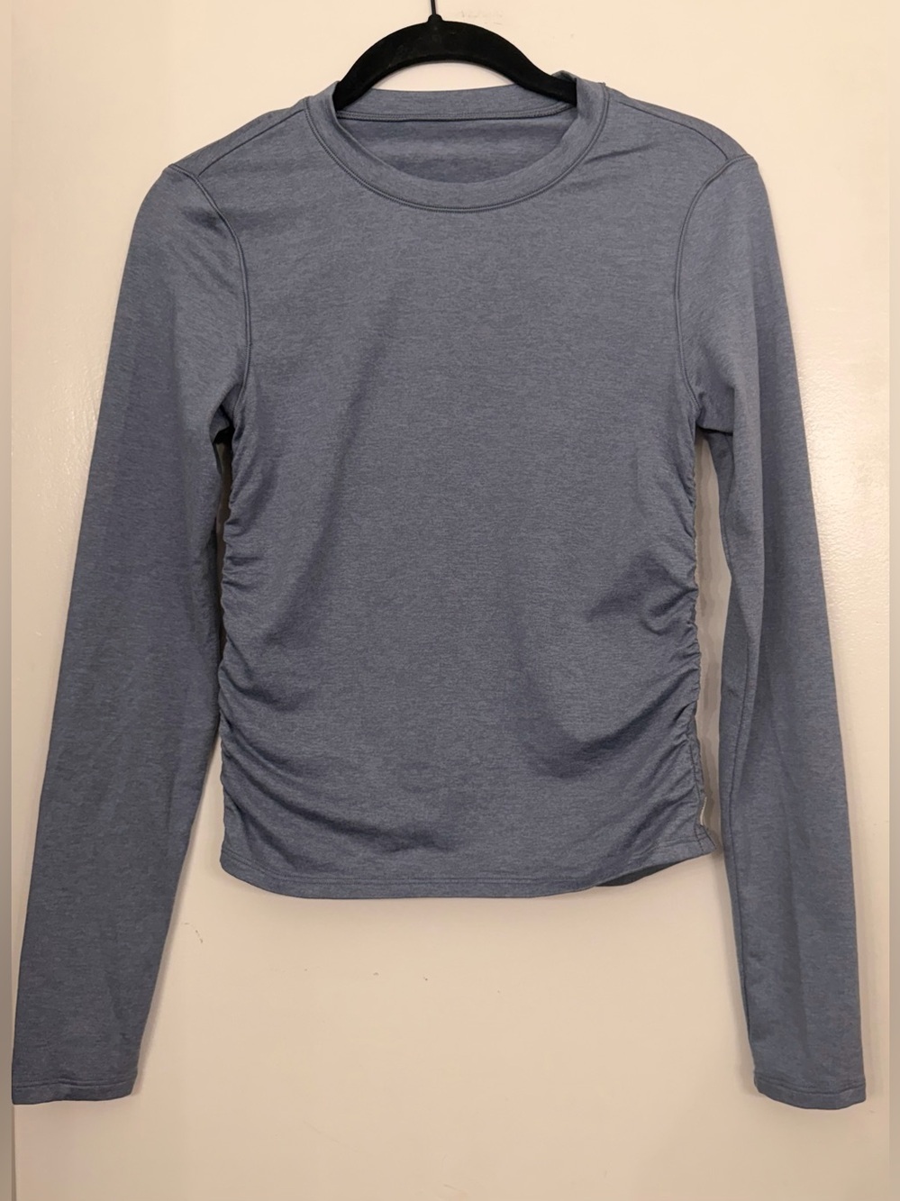 Vuori Long Sleeve Halo Ruched Tee Blue Size Small